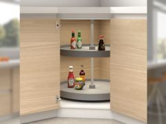 Emuca Jeu de plateaux circulaires Shelvo pour meuble de cuisine, pour module de 800 mm, plastique et aluminium, Gris - Item