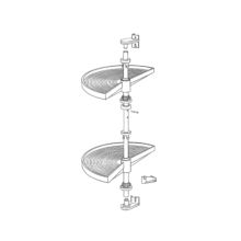Emuca jeu de plateaux rotatifs Shelvo 1/2 lune, pour module de 900mm, plastique et aluminium, Gris - Item4