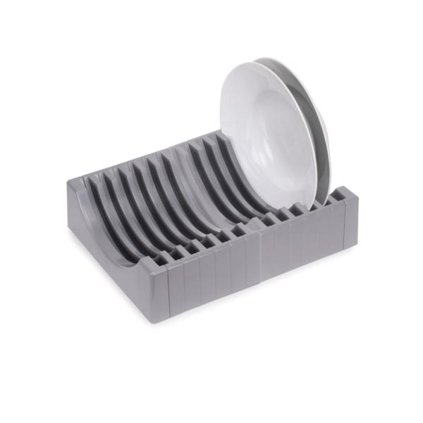 Emuca Kit de organizadores de platos para muebles, con capacidad para 13 platos, Plástico, Gris