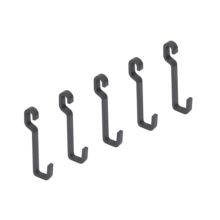 Emuca Lot de 5 crochets muraux Titane pour suspendre les accessoires de cuisine au mur Titane, acier, gris anthracite - Item1