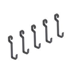 Emuca Lot de 5 crochets muraux Titane pour suspendre les accessoires de cuisine au mur Titane, acier, gris anthracite - Item