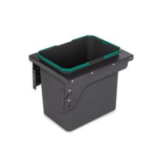Emuca Contenedor de reciclaje para fijación lateral en mueble de cocina Recycle 1x35litros, Acero, Plástico gris antracita - Ítem2