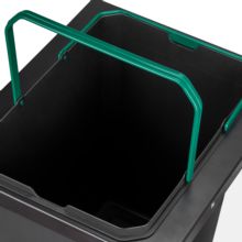 Emuca Contenedor de reciclaje para fijación lateral en mueble de cocina Recycle 1x35litros, Acero, Plástico gris antracita - Ítem3