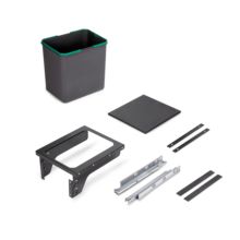 Emuca Contenedor de reciclaje para fijación lateral en mueble de cocina Recycle 1x35litros, Acero, Plástico gris antracita - Ítem6