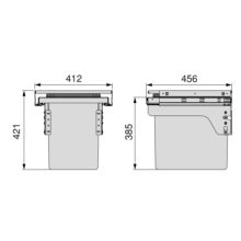 Emuca Contenedor de reciclaje para fijación lateral en mueble de cocina Recycle 1x35litros, Acero, Plástico gris antracita - Ítem7
