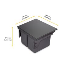 Emuca Contenedor de reciclaje para fijación lateral en mueble de cocina Recycle 2x24litros, Acero, Plástico gris antracita - Ítem2