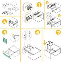 Emuca Contenedor de reciclaje para fijación lateral en mueble de cocina Recycle 2x24litros, Acero, Plástico gris antracita - Ítem3