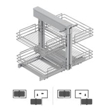 Emuca Système d'angle extractible pour meuble de cuisine Suprastar, acier, chrome - Item4