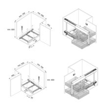 Emuca Sistema de rincón extraíble para mueble de cocina Suprastar, Acero, Cromado - Ítem8