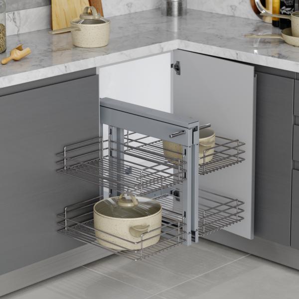 Extraíble Flat Gris Plata para Accesorios de Limpieza en Cocina