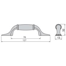 Emuca Lote de 20 tiradores para mueble Papua, L127mm, intereje 76mm, Zamak, Bronce - Ítem4