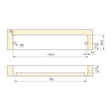 Emuca Lote de 10 tiradores para mueble Modena, L137mm, intereje 128mm, Zamak, Pintado aluminio - Ítem1