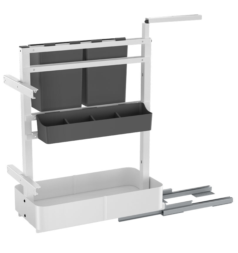 Organizador extraible bajo Neosystem blanco con cierre suave. Puerta 400mm. - Ítem1