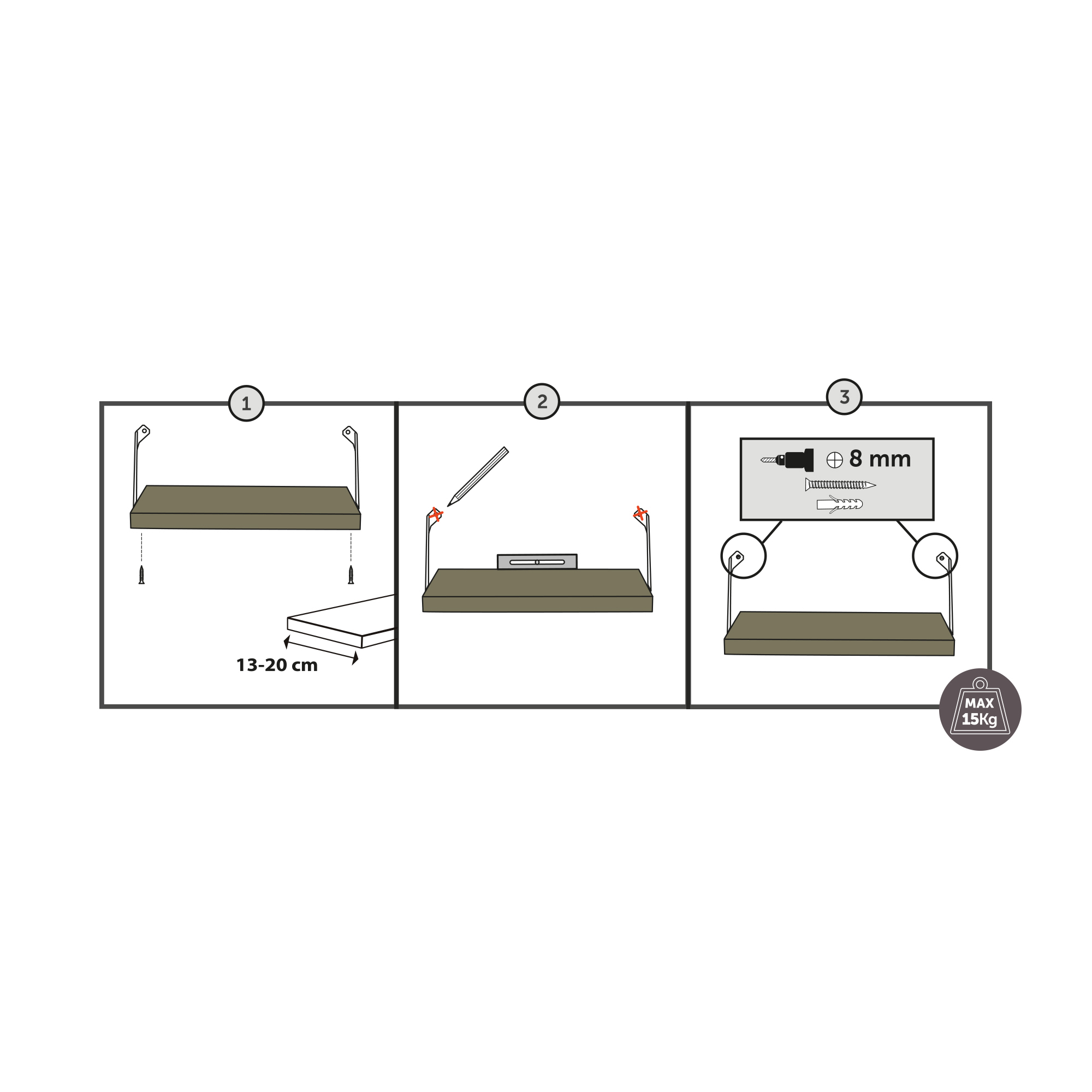 Escuadra para Estantería | Estilo Decorativo | Fabricado en Hierro | Acabado en Blanco Poro | Medidas 37*170*180 mm | Sistema de Fijación | 2 Unidades - Ítem1