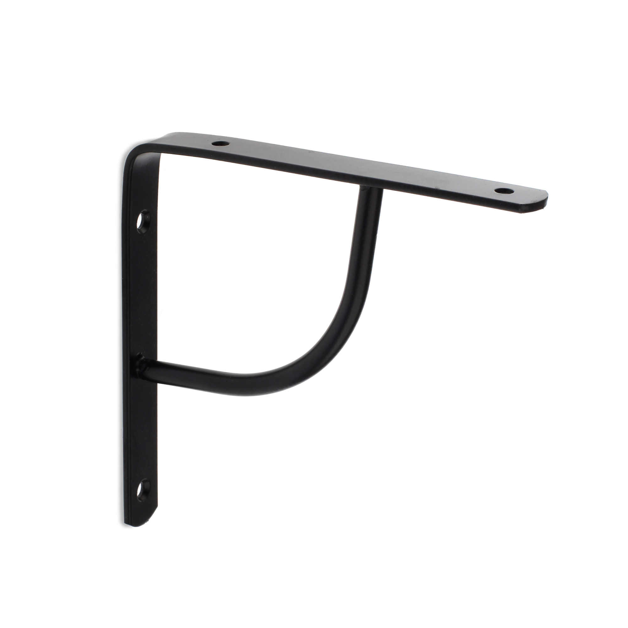 Escuadra para Estantería | Estilo Decorativo | Fabricado en Acero | Acabado en Negro Mate | Medidas 20*150*150 mm | Sistema de Fijación Atornillado | 1 Unidad