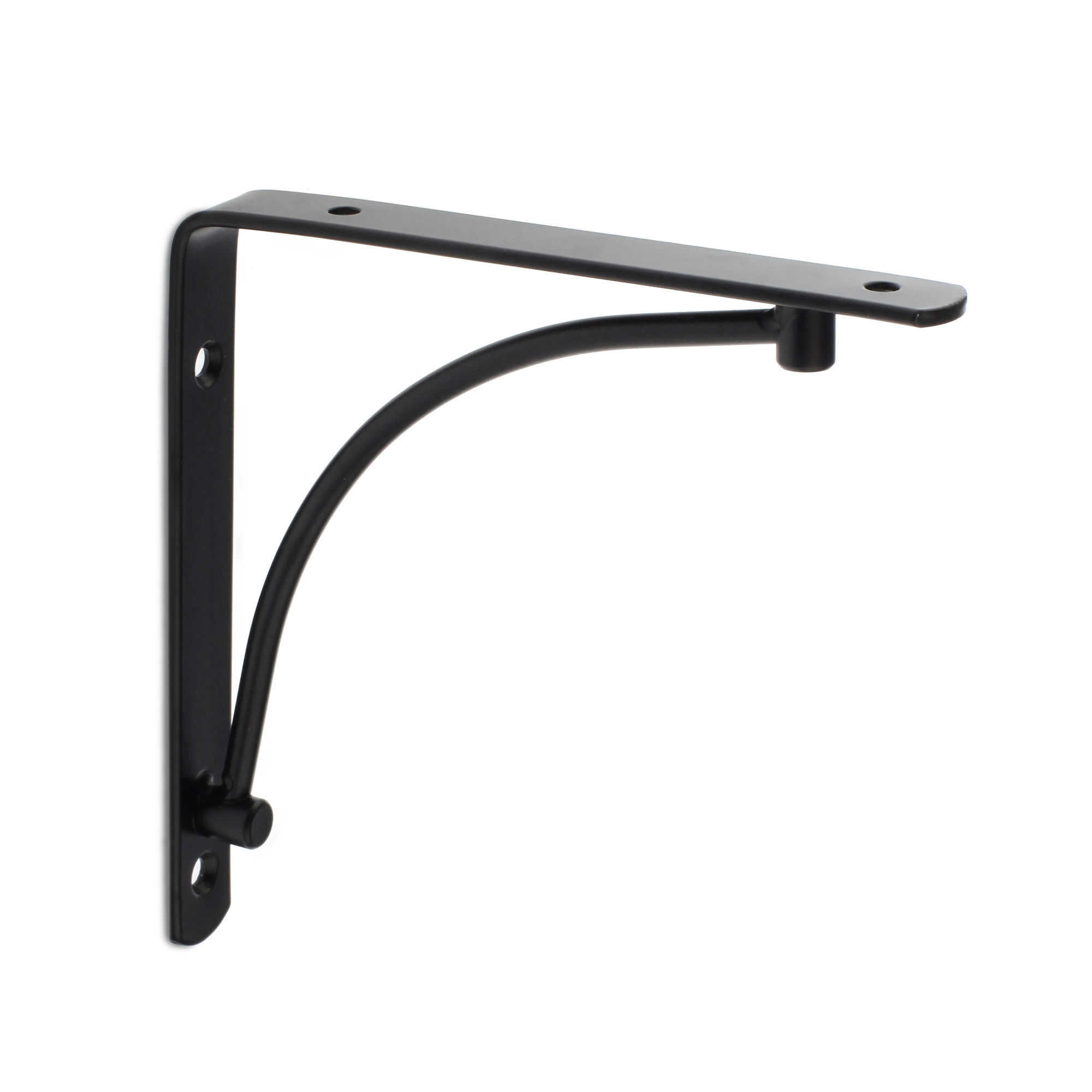 Escuadra para Estantería | Estilo Decorativo | Fabricado en Acero | Acabado en Negro Mate | Medidas 20*150*150 mm | Sistema de Fijación | 1 Unidad