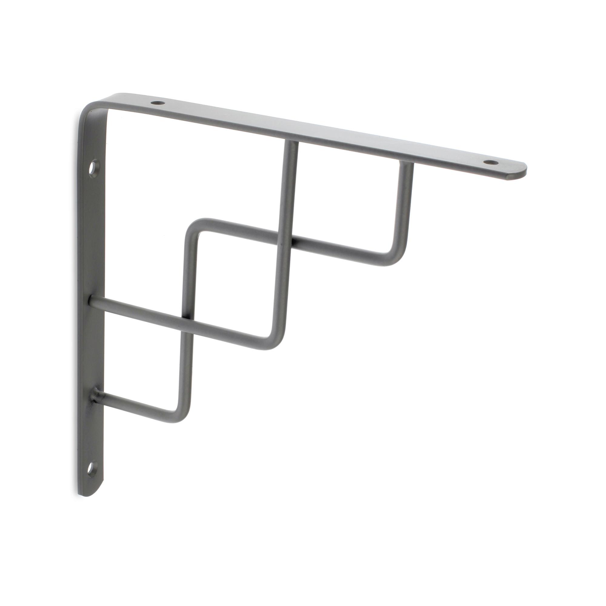 Escuadra para Estantería | Estilo Decorativo | Fabricado en Acero | Acabado en Cromo Mate Líquido | Medidas 20*199*199 mm | Sistema de Fijación Atornillado | 1 Unidad