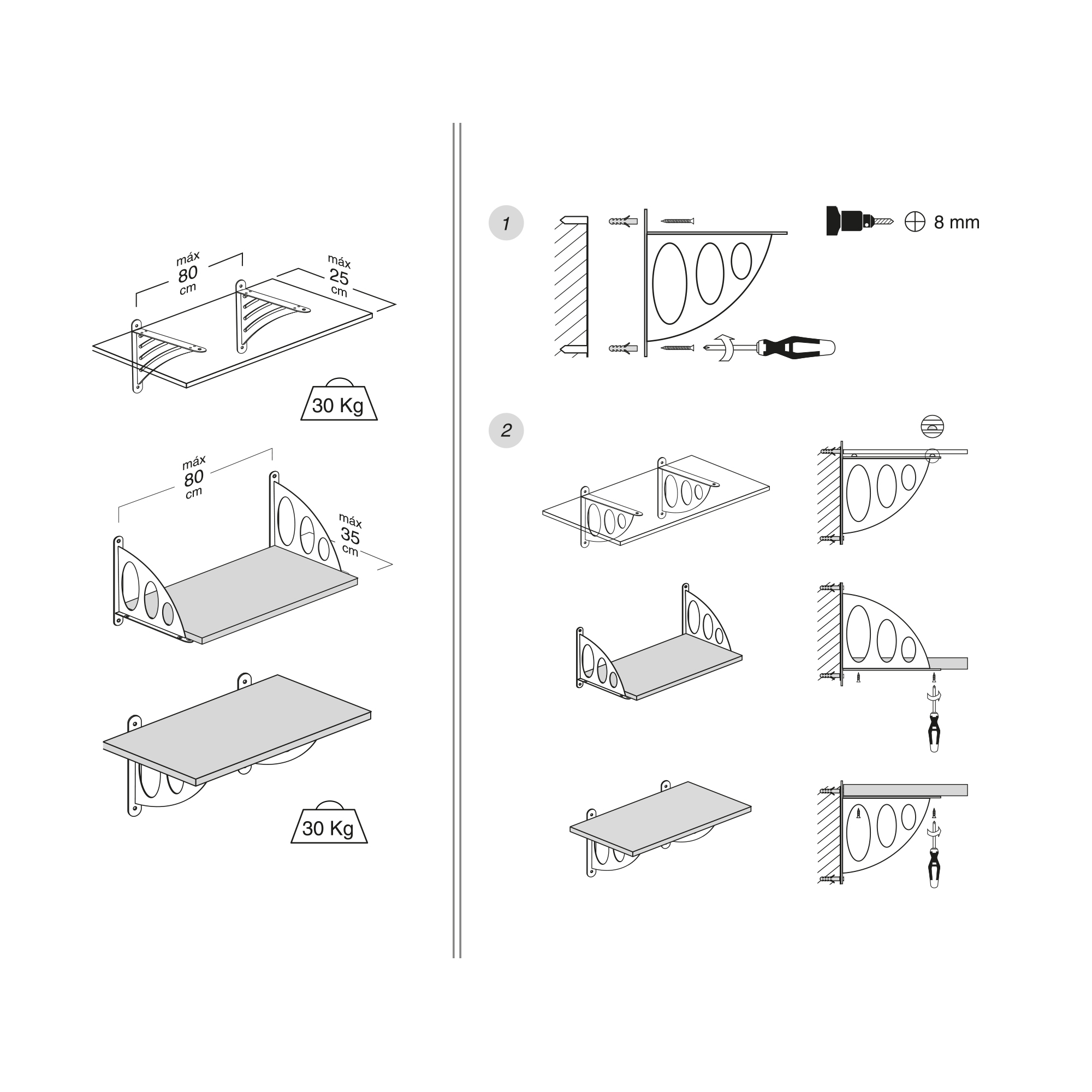 Escuadra para Estantería | Estilo Decorativo | Fabricado en Acero | Acabado en Cromo Mate Líquido | Medidas 26*200*195 mm | Sistema de Fijación Atornillado | 1 Unidad - Ítem1