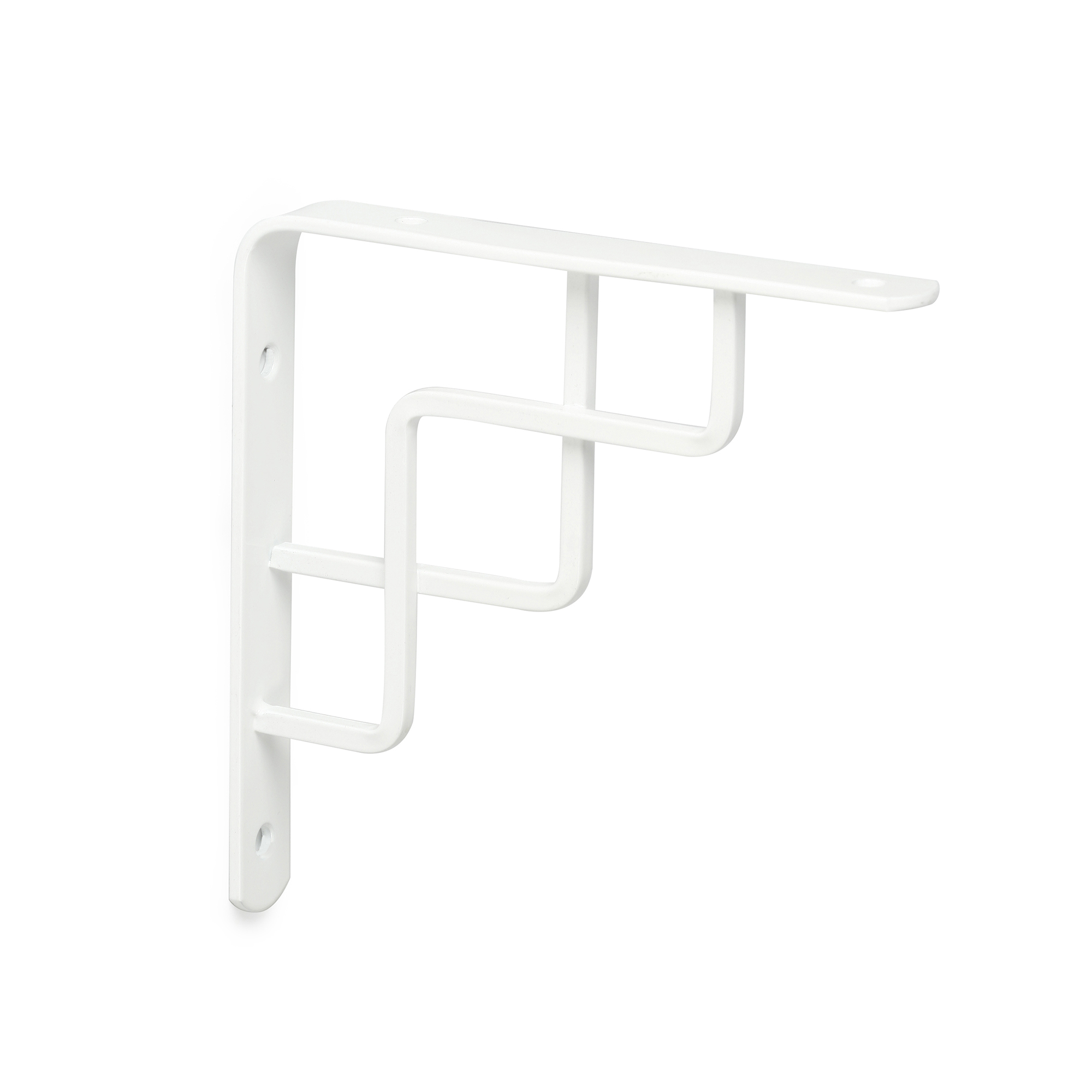 Escuadra para Estantería | Estilo Decorativo | Fabricado en Acero | Acabado en Blanco | Medidas 20*150*150 mm | Sistema de Fijación | 1 Unidad