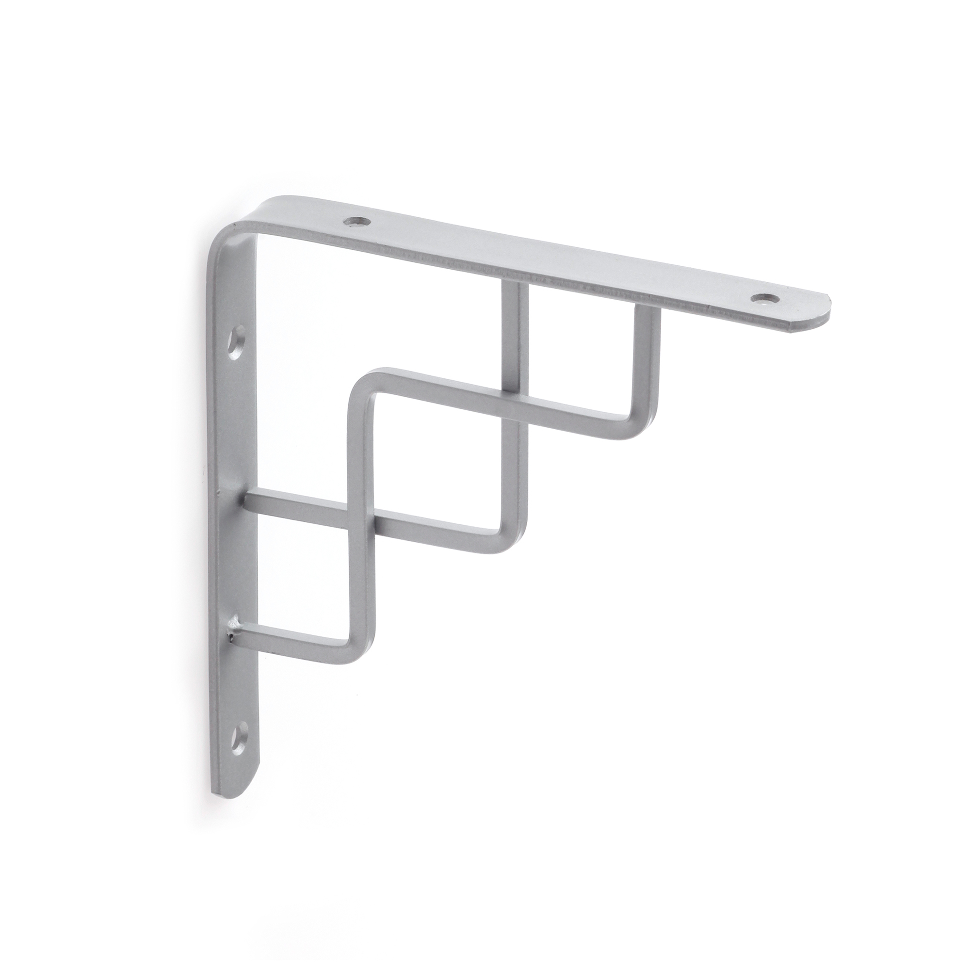 Escuadra para Estantería | Estilo Decorativo | Fabricado en Acero | Acabado en Cromo Mate Líquido | Medidas 20*150*150 mm | Sistema de Fijación Atornillado | 1 Unidad