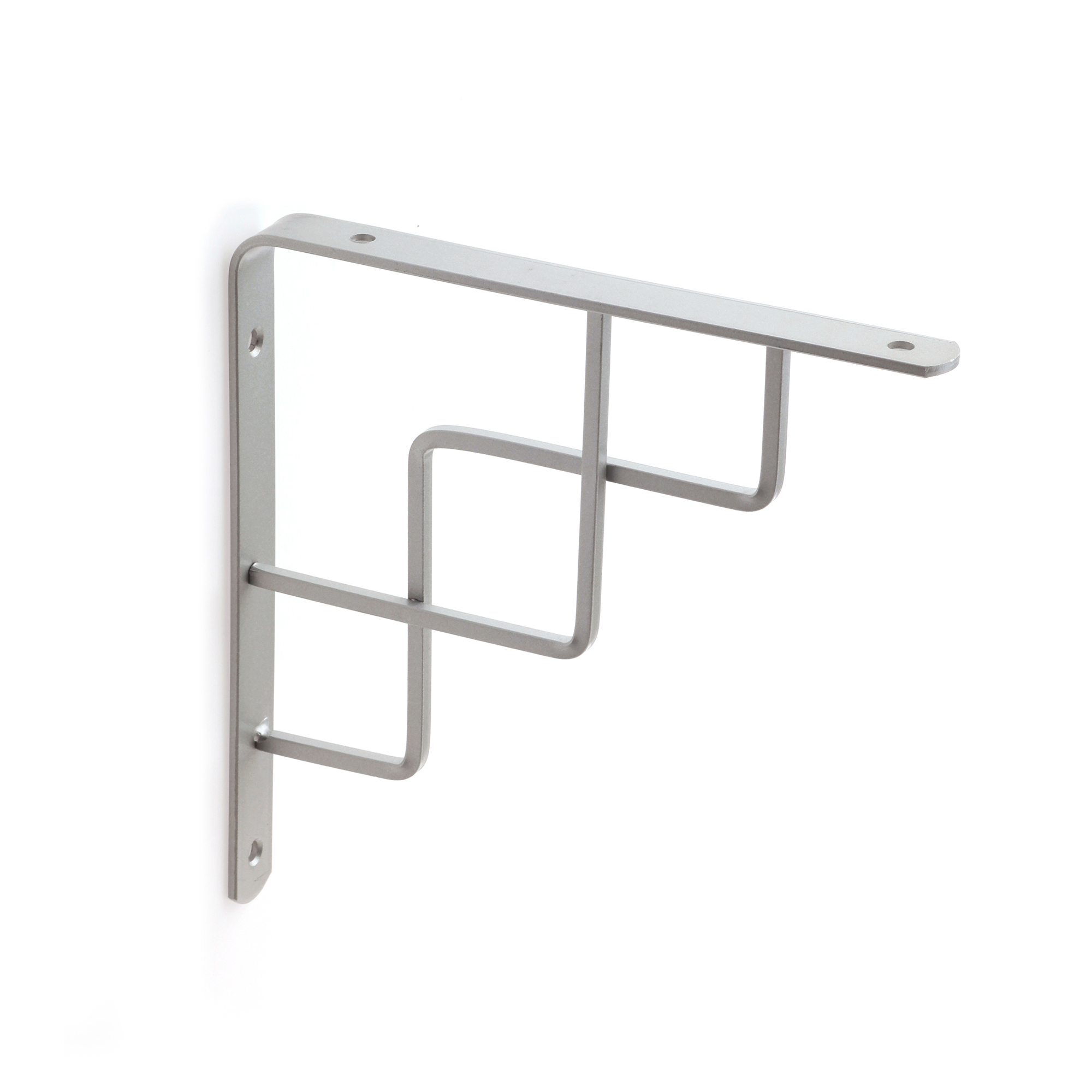 Support d'étagère | Style décoratif | Fabriqué en acier | Fini chromé mat liquide | Mesures 20*200*200mm | Système de fixation vissé | 1 unité