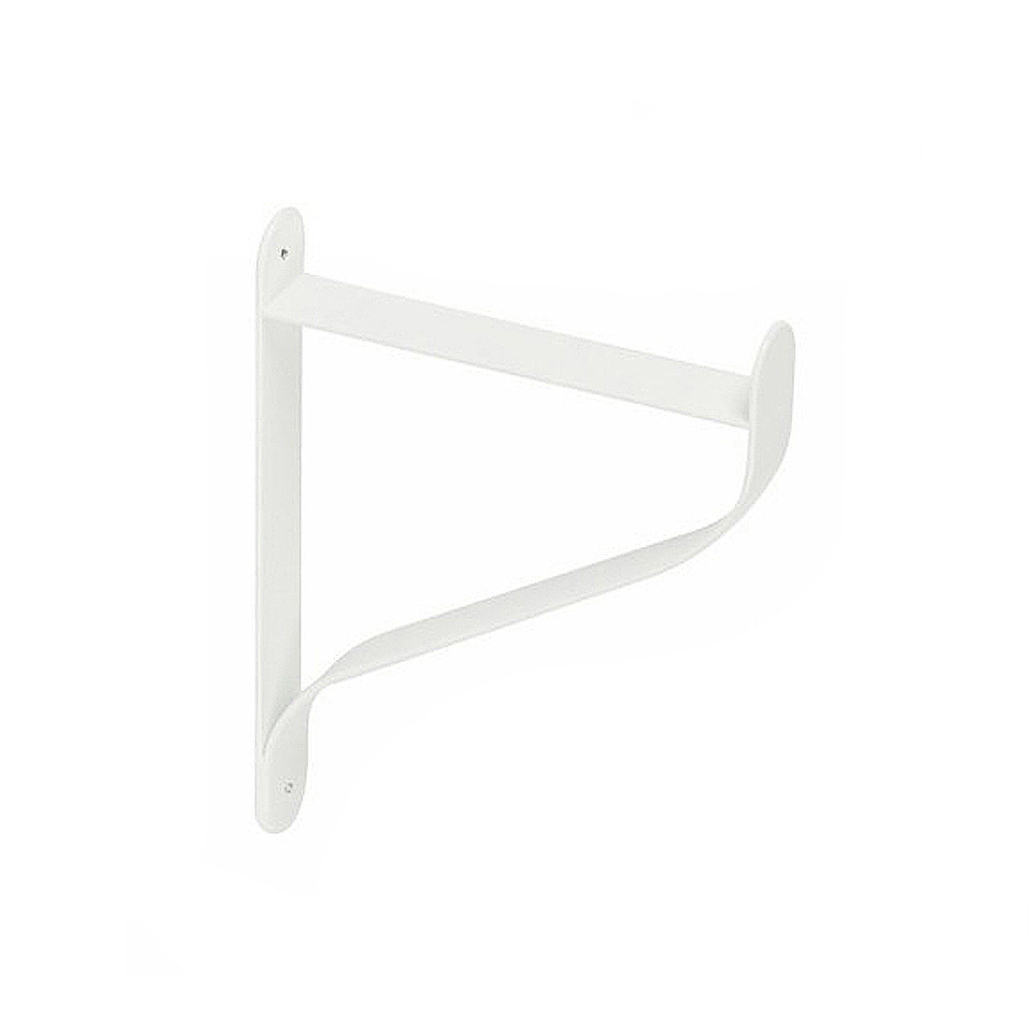 Escuadra para Estantería | Estilo Decorativo | Fabricado en Acero | Acabado en Blanco Mate | Medidas 25*210*206 mm | Sistema de Fijación Atornillado | 1 Unidad