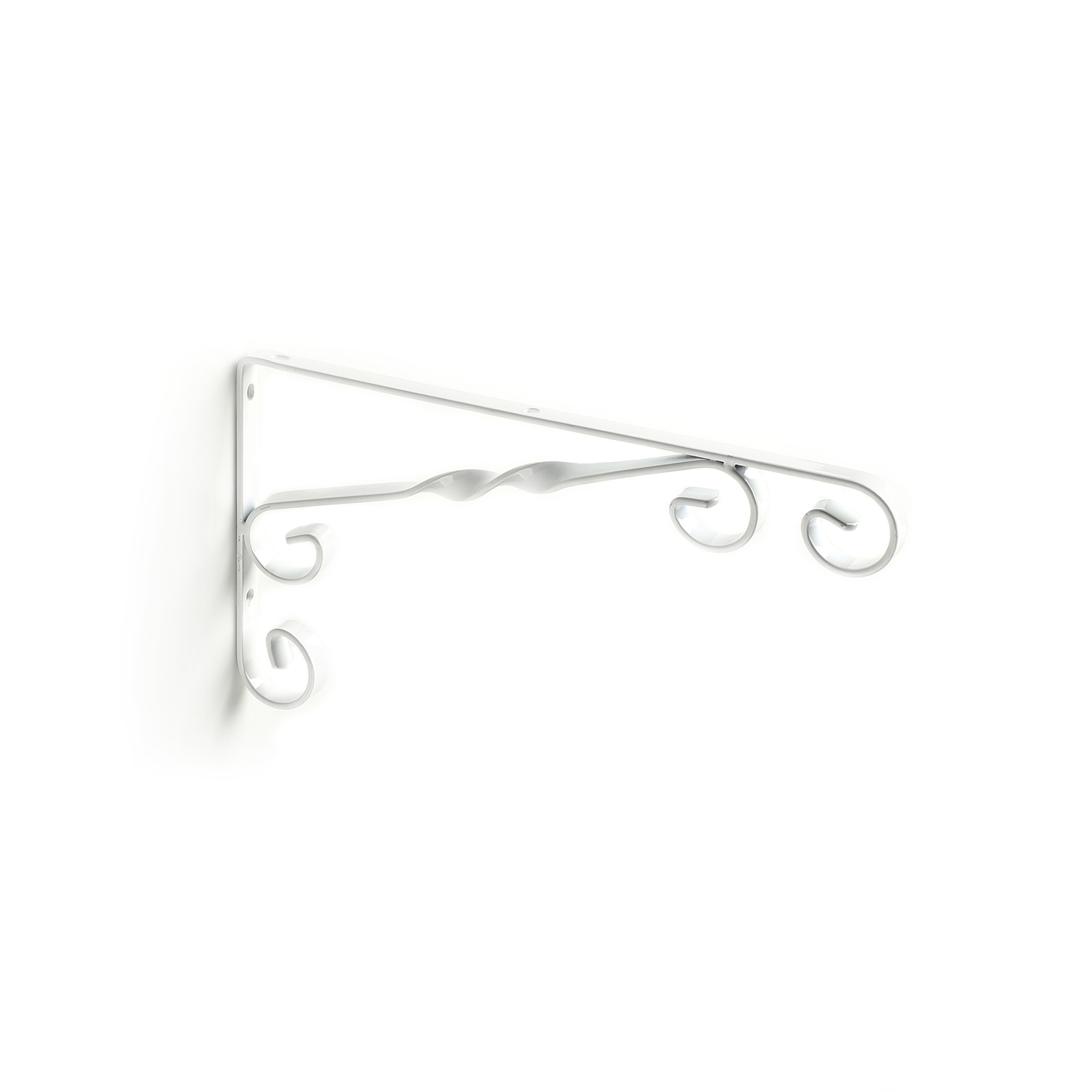 Escuadra para Estantería de Forja | Estilo Decorativo | Fabricado en Acero | Acabado en Blanco | Medidas 13*150*280 mm | Sistema de Fijación Atornillado | 1 Unidad