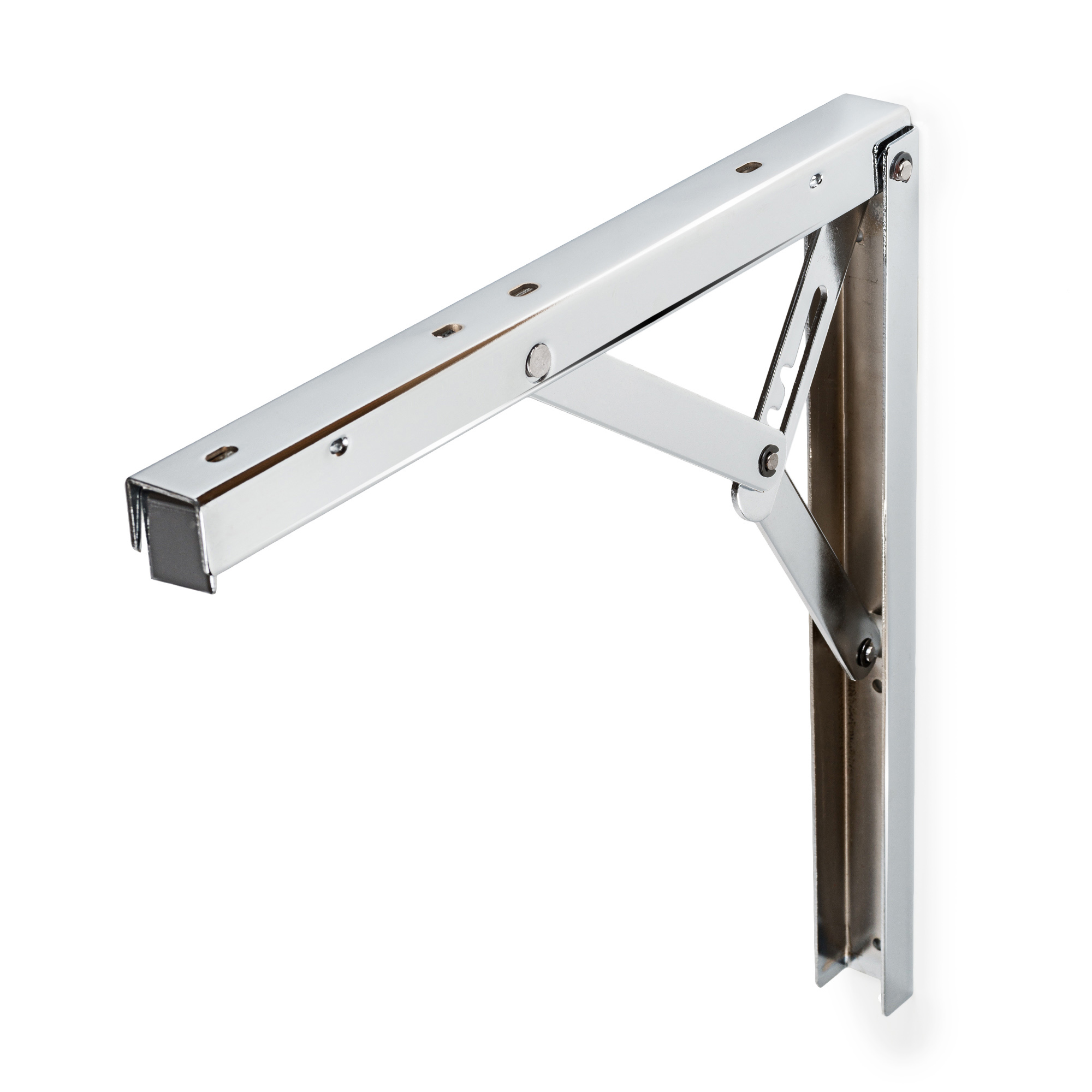 Escuadra para Estantería | Estilo Decorativo | Fabricado en Acero | Acabado en Cromo Brillo | Medidas 37*400*405 mm | Sistema de Fijación Atornillado | 1 Unidad