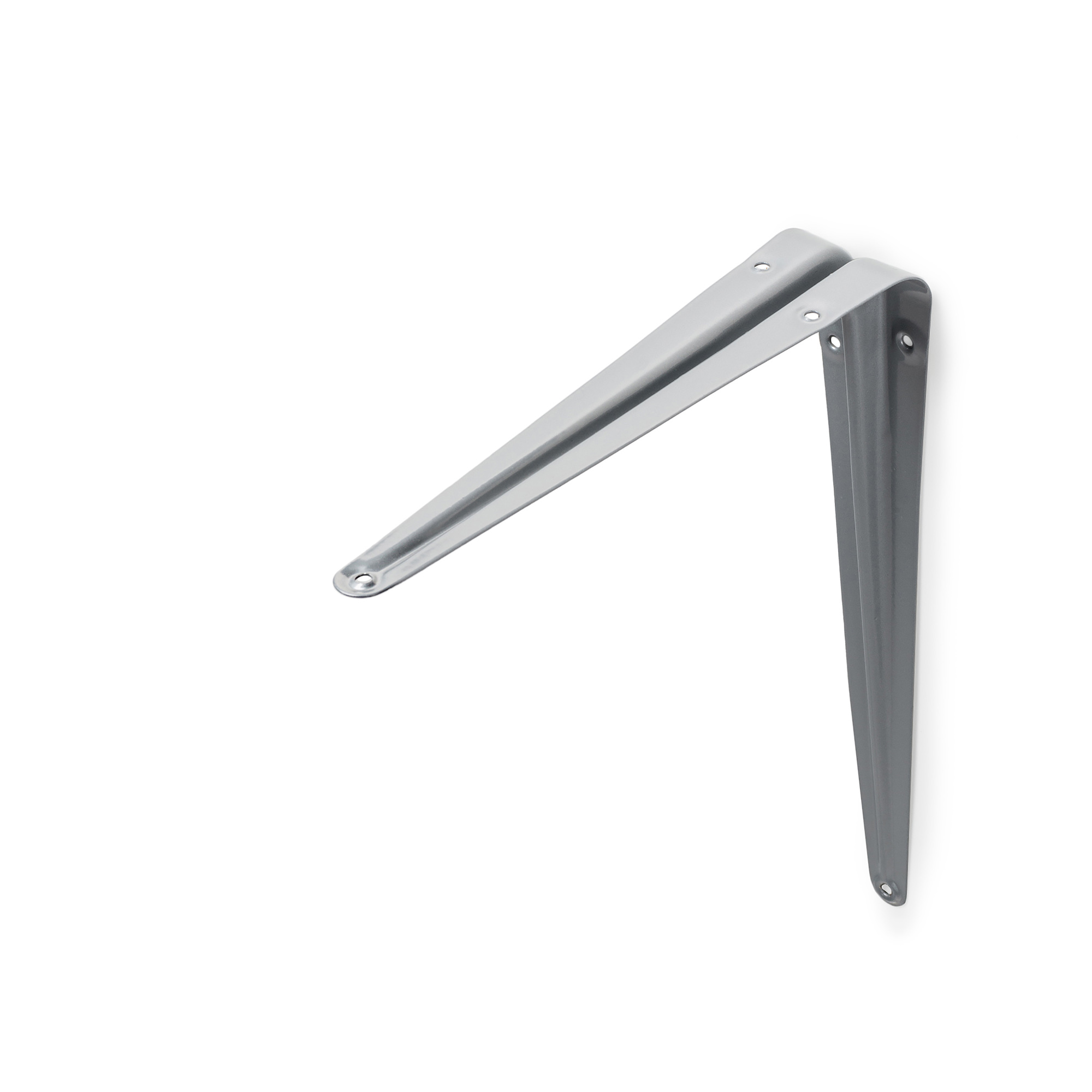 Support d'étagère | Style décoratif | Fabriqué en acier | Finition grise | Mesures 37*245*256mm | Système de fixation vissé | 1 unité