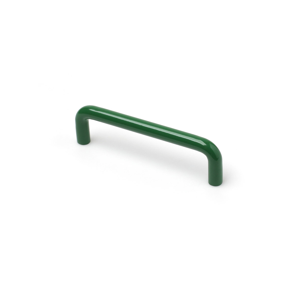 Asa de hierro con acabado verde, dimensiones:106x10x30mm y entrepuntos:96mm