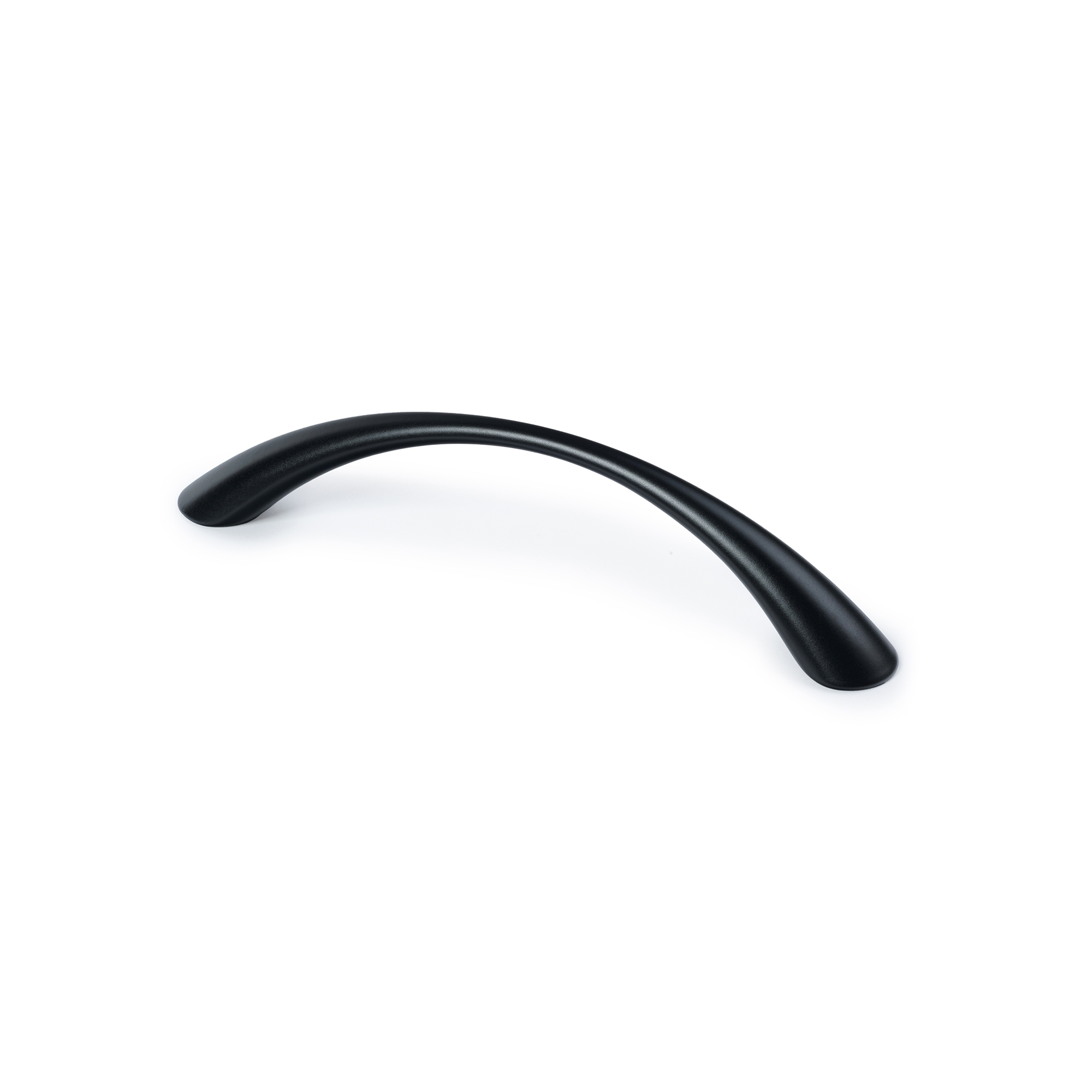 Tirador de Asa para Mueble | Estilo Contemporáneo | Fabricado en Zamak | Acabado en Negro mate | Distancia Entrepuntos: 128 mm | Medidas 150*17*32 mm | Sistema de Fijación Atornillado | Incluye Tornillos M4 | 4 Unidades