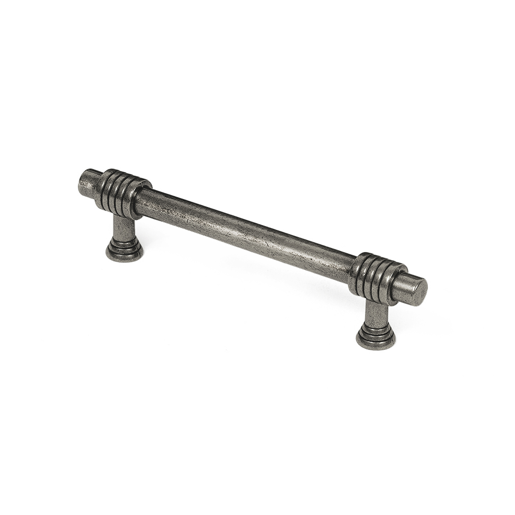 Poignée pour Meuble | Style classique | Fabriqué en Zamac | Finition argent vieilli | Distance entre pointes : 96 mm | Mesures 127*14*29mm | Système de fixation vissé | Comprend des vis M4 | 2 unités
