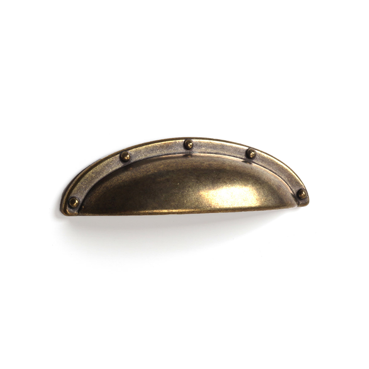 Poignée-shell en zamak avec finition en cuir, dimensions: 92x26x20mm, inserts: 64mm