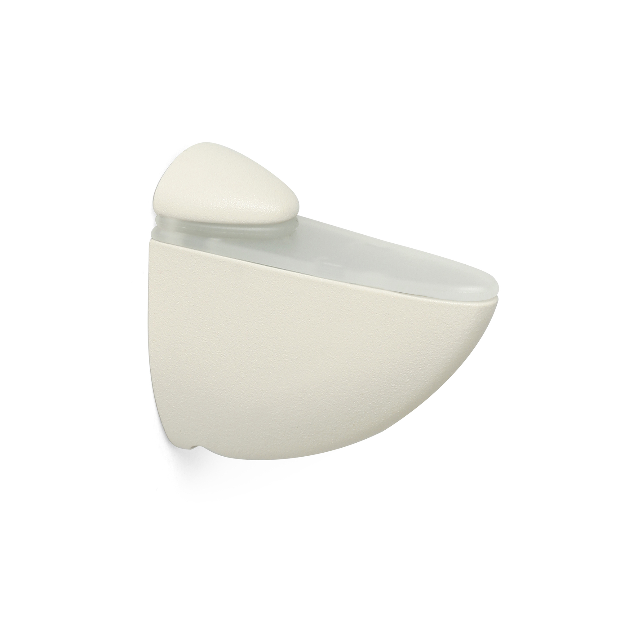 Support réglable pour étagères en verre et bois | Fabriqué en Zamac | Fini crème | Pour étagères d'une épaisseur de 3 à 26 mm | Dimensions 26*60*70mm | Système de fixation vissé | 2 unités