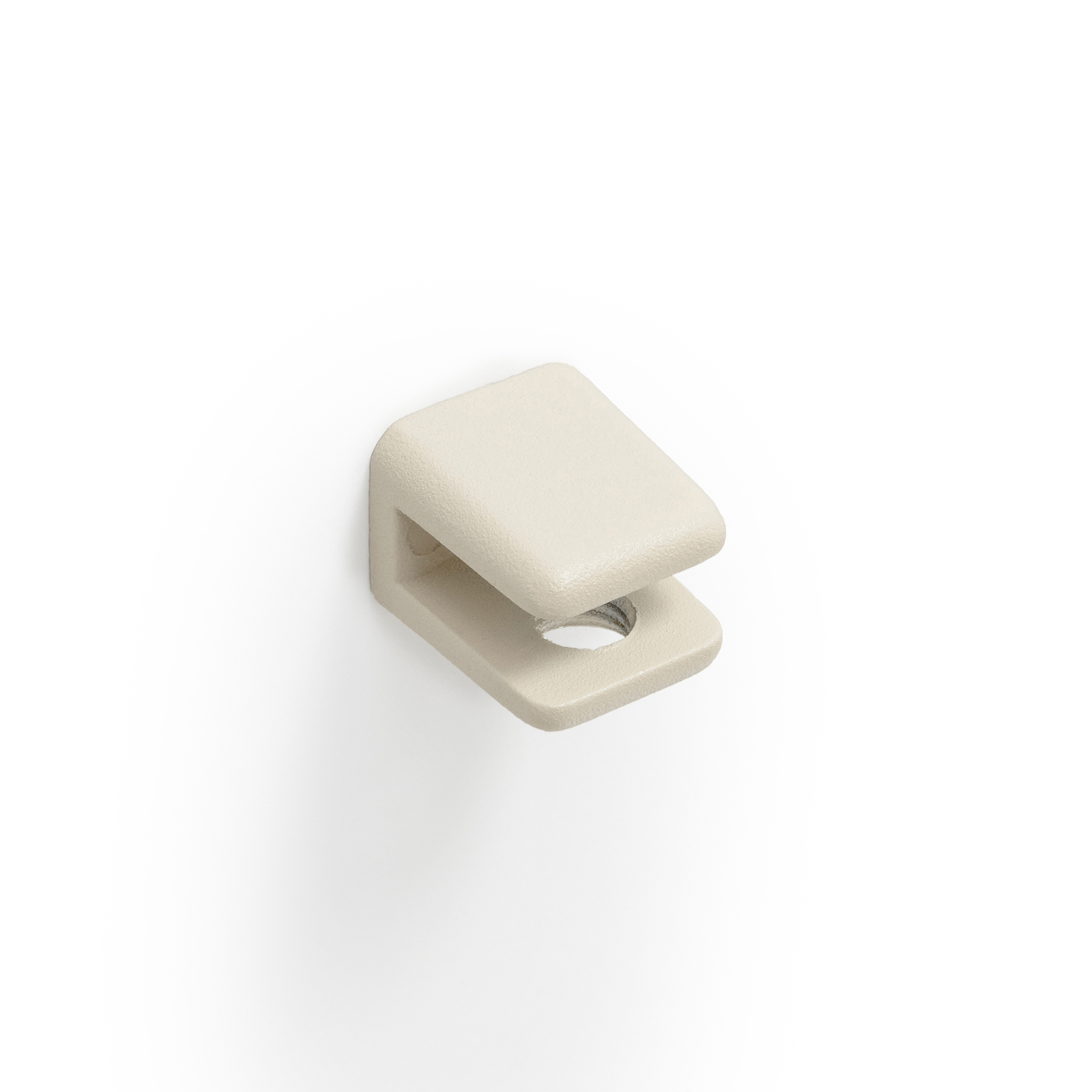 Soporte Fijo para Baldas de Cristal y Madera | Fabricado en Zamak | Acabado en Crema | Para Baldas con Espesores de 6 mm | Medidas 19*17*22 mm | Sistema de Fijación Atornillado | 2 Unidades