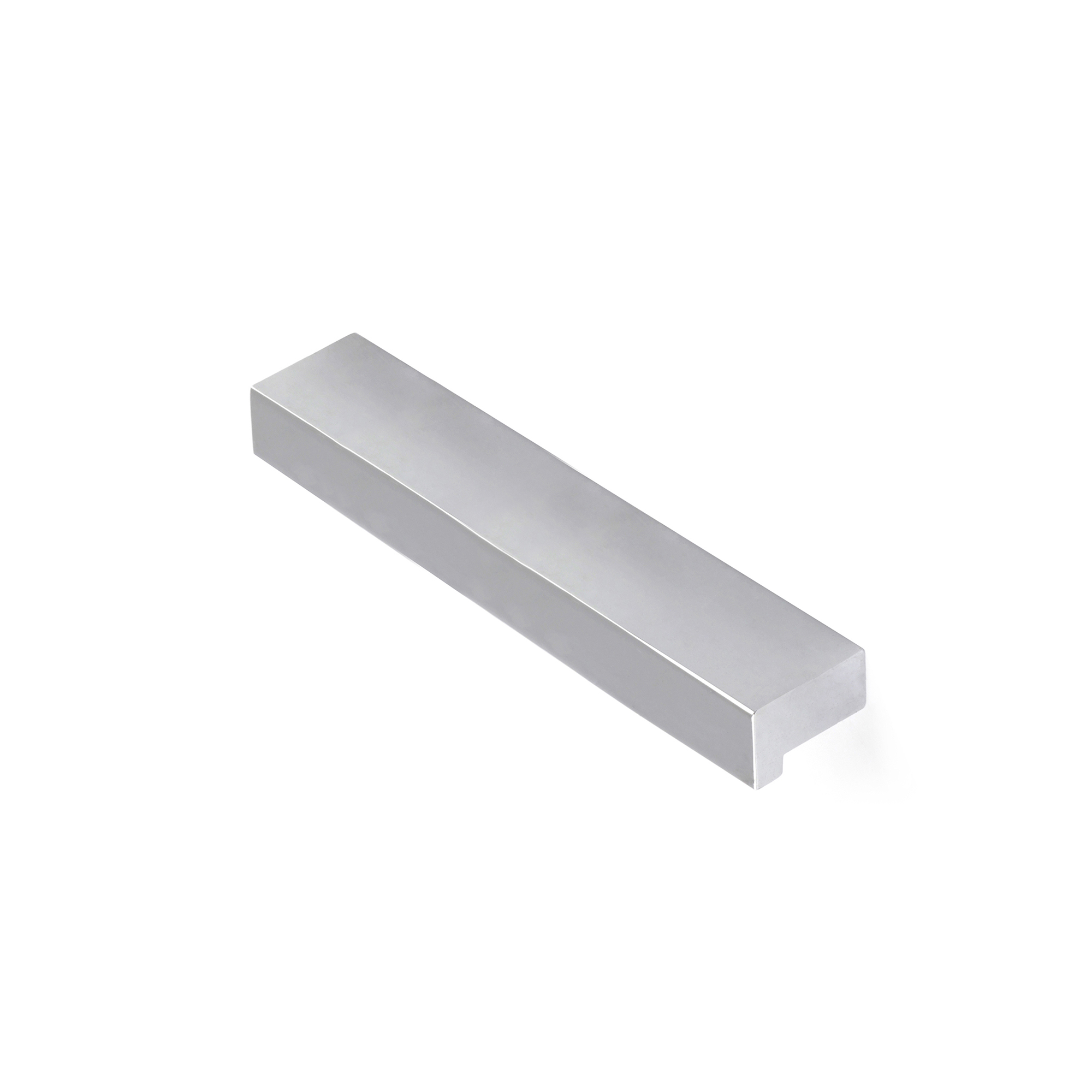 Poignée pour Meuble | Style contemporain | Fabriqué en aluminium | Fini chromé brillant | Distance entre pointes : 96 mm | Mesures 120*12*18mm | Fixation vissée | Comprend des vis M4 | 2 unités