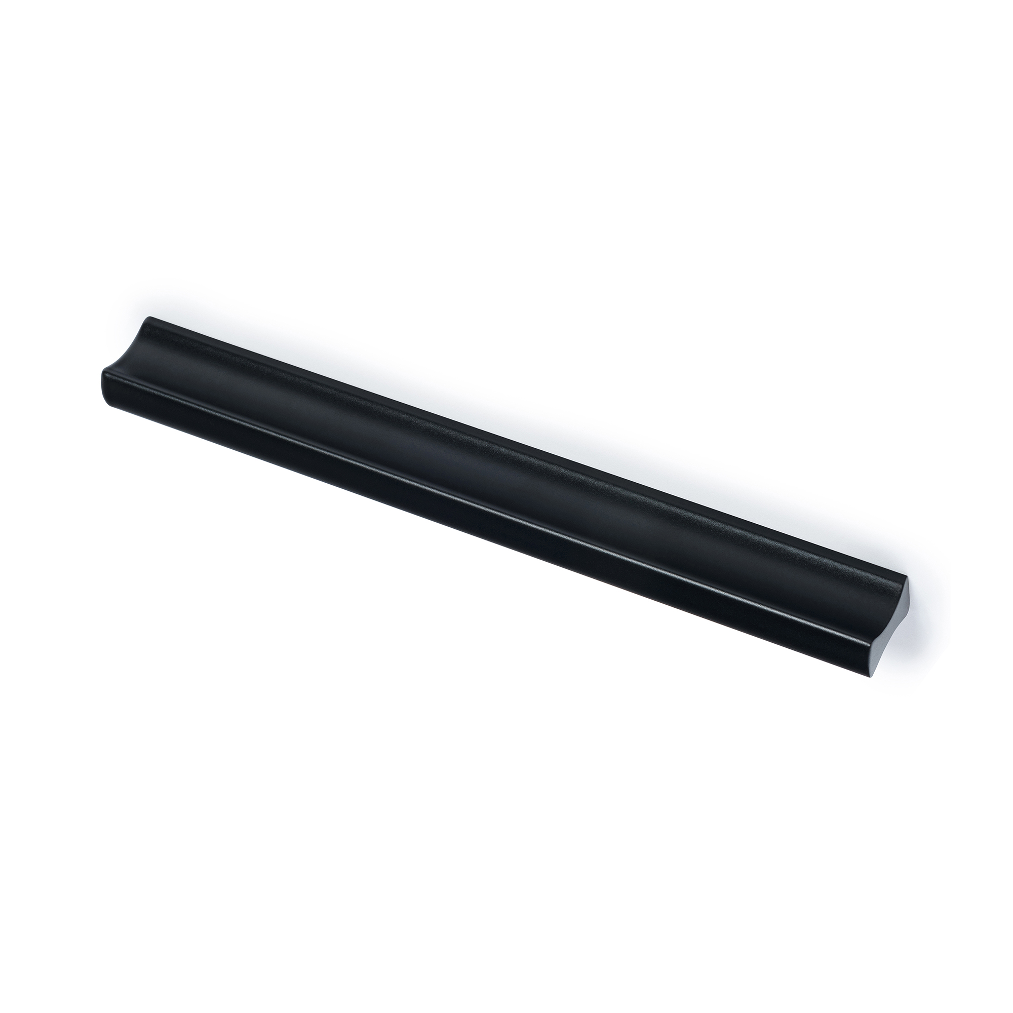 Tirador de Asa para Mueble | Estilo Contemporáneo | Fabricado en Aluminio | Acabado en Negro mate | Distancia Entrepuntos: 128 mm | Medidas 150*9*17 mm | Sistema de Fijación | Incluye Tornillos M4 | 4 Unidades