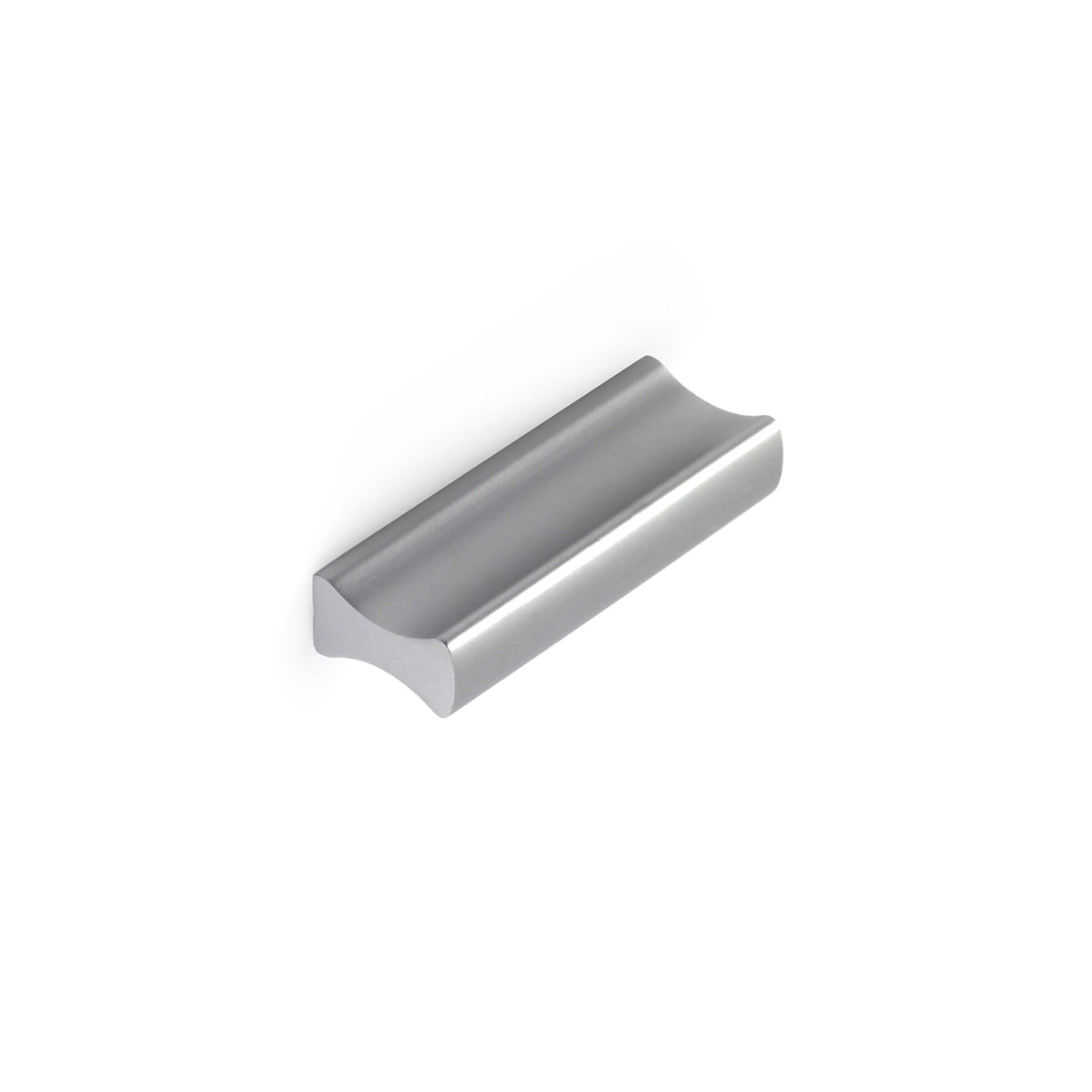 Poignée en aluminium avec finition anodisée mat, dimensions: 44x9x17mm et inserts: 32mm