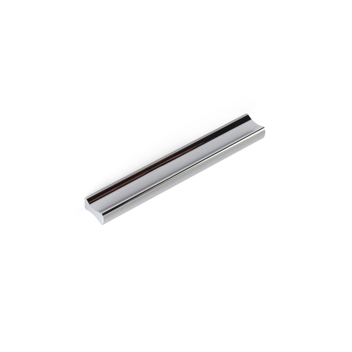 Asa de aluminio con acabado cromo brillo, dimensiones:120x9x17mm y entrepuntos:64mm