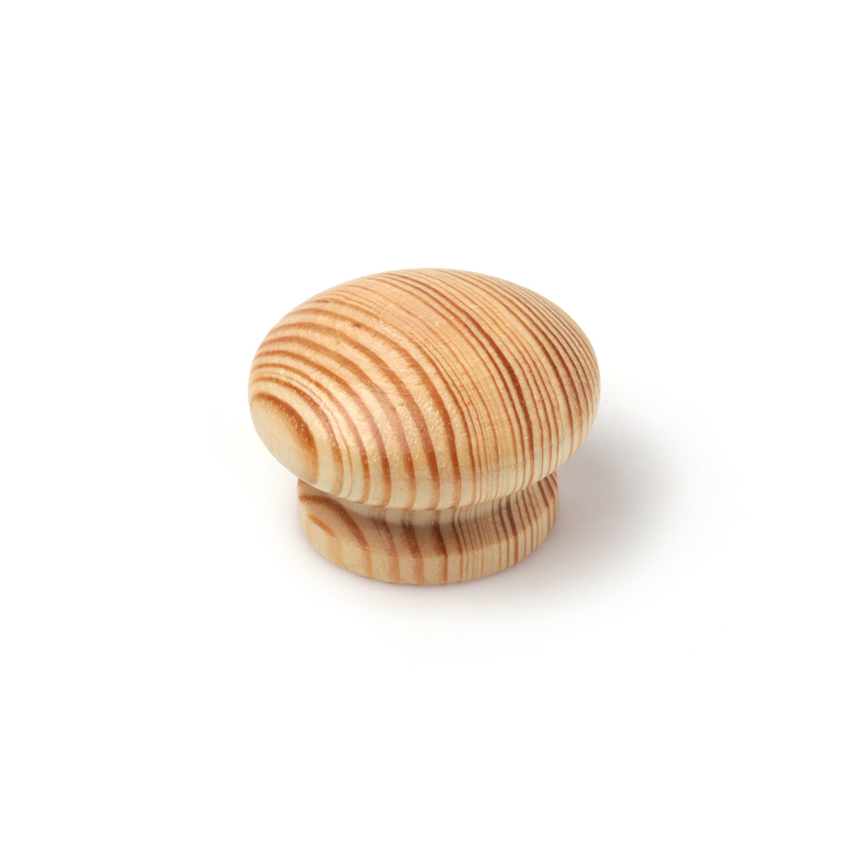 Pomo en madera con acabado pino transparante., dimensiones: 44x44x30mm, Ø: 44mm