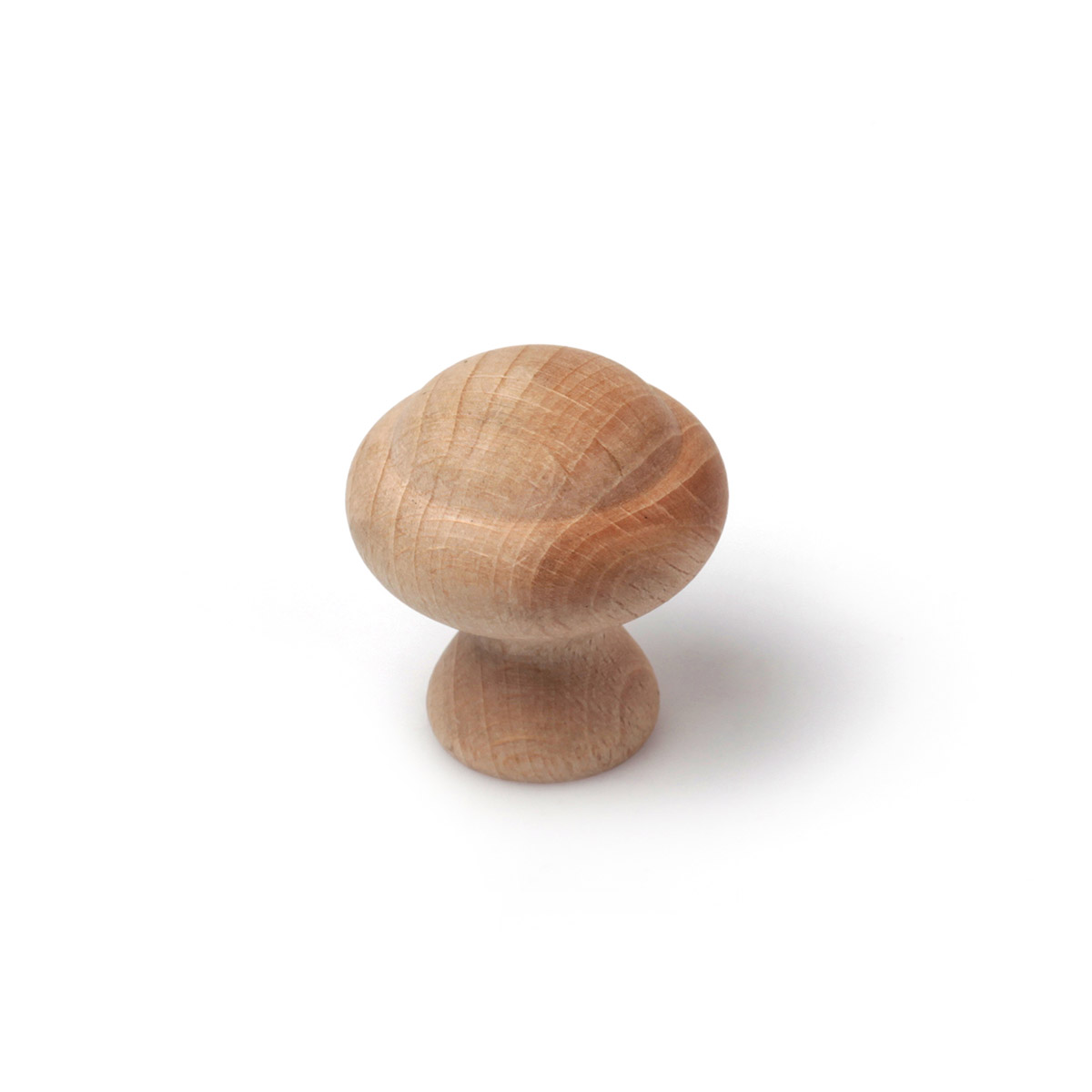 Pomo en madera con acabado haya crudo, dimensiones: 30x30x32mm, Ø: 30mm