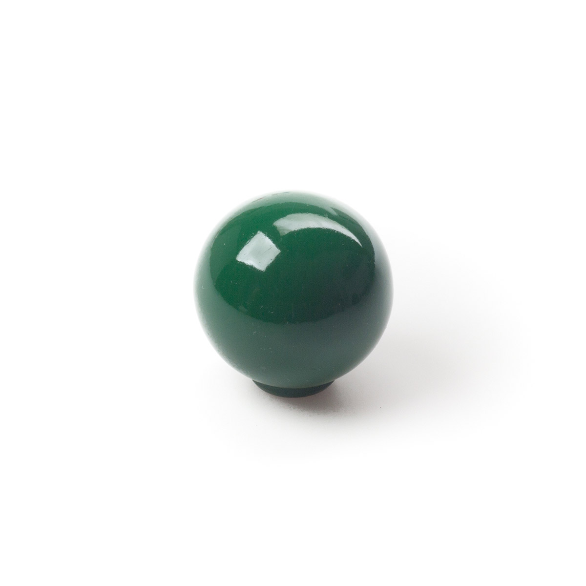 Pomo de plástico con acabado verde, dimensiones: 28x28x29mm Ø: 28mm
