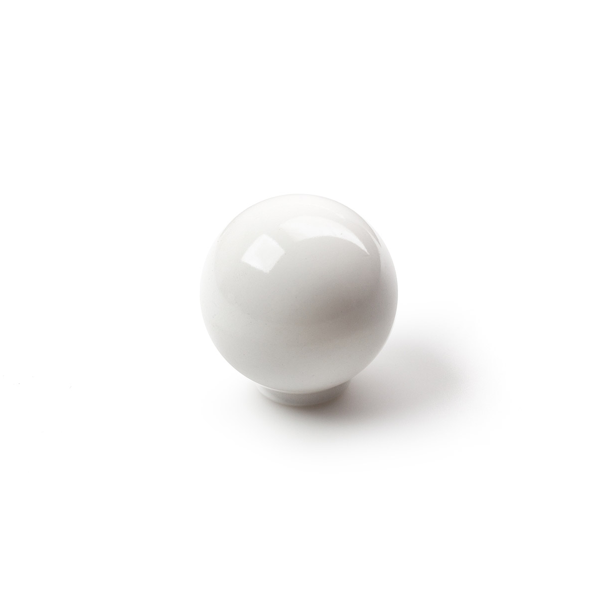 Pomo de plástico con acabado blanco, dimensiones: 34x34x36mm Ø: 34mm