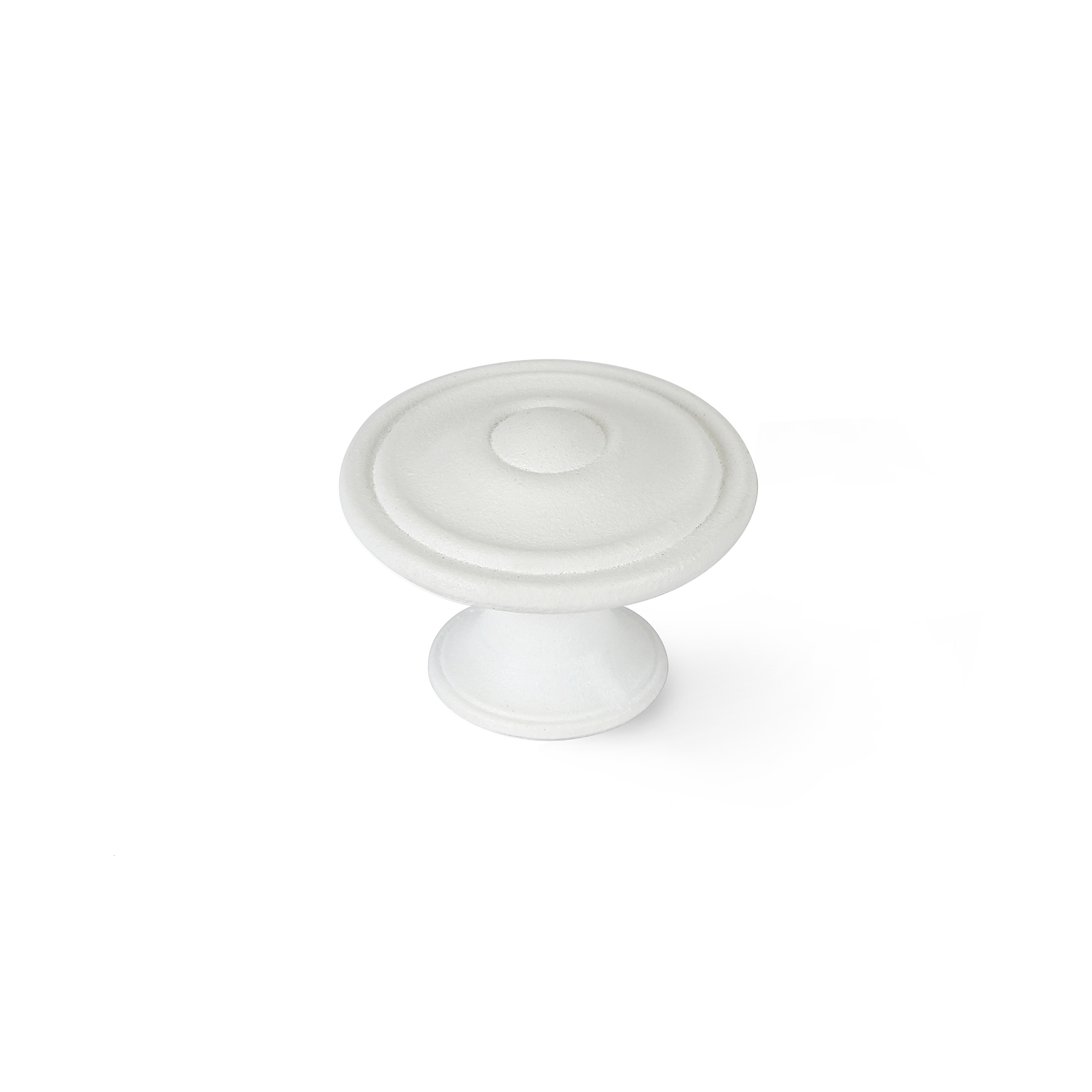 Pomo para Mueble | Estilo Clásico | Fabricado en Zamak | Acabado en Blanco Poro | Medidas 35*35*26 mm | Sistema de Fijación | Incluye Tornillos M4 | 4 Unidades