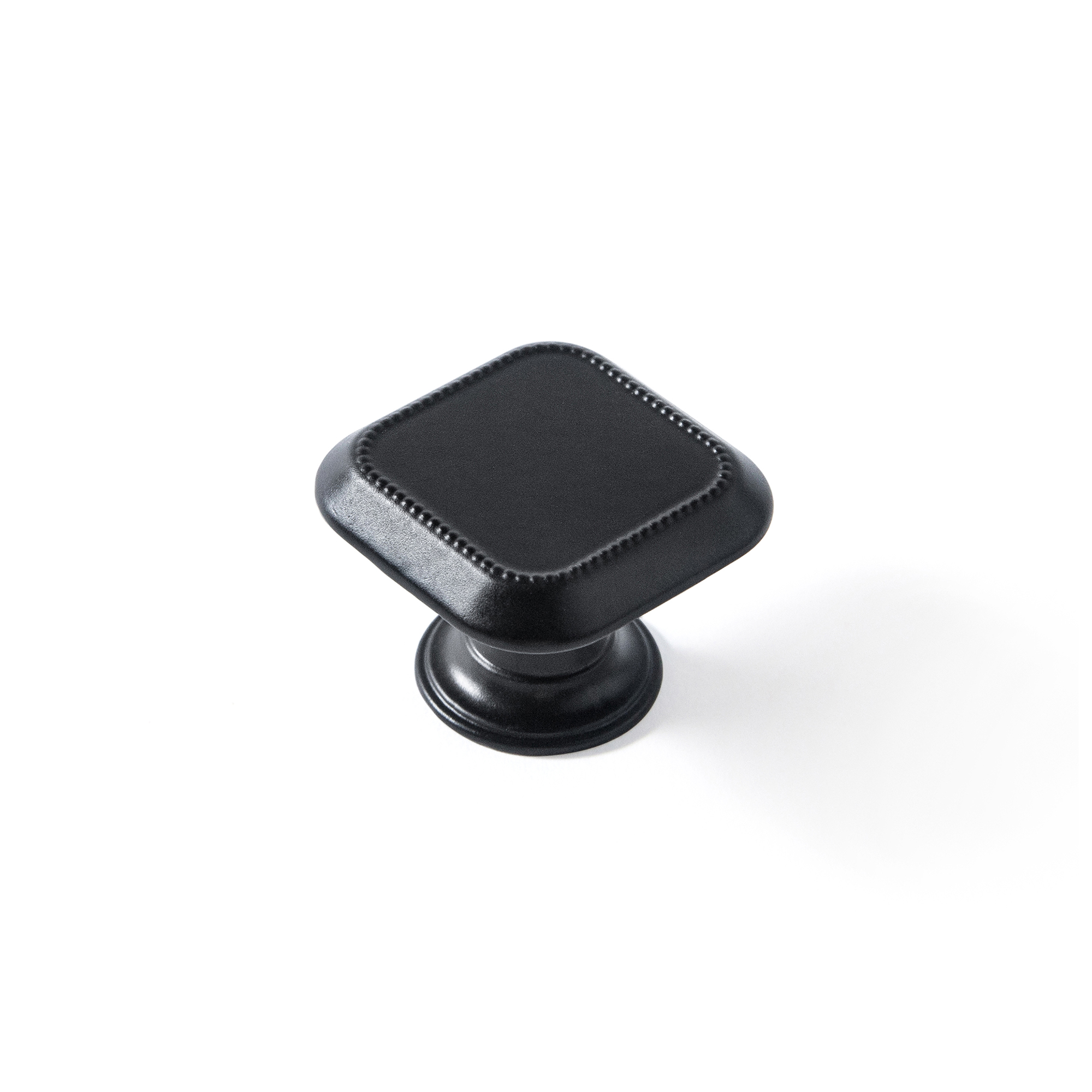 Pomo para Mueble | Estilo Clásico | Fabricado en Zamak | Acabado en Negro Mate | Medidas 30*30*22 mm | Sistema de Fijación | Incluye Tornillos M4 | 4 Unidades