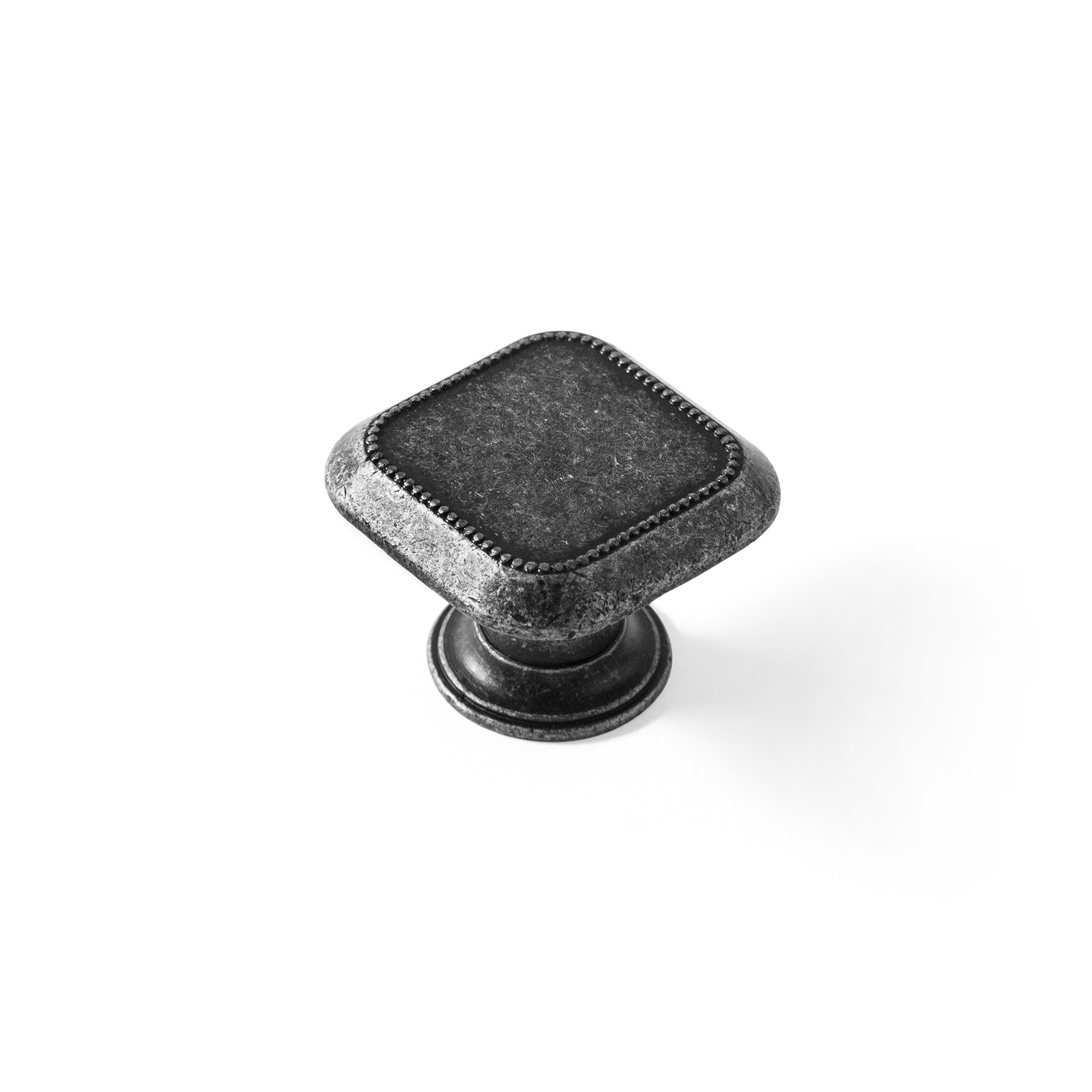 Pomo para Mueble | Estilo Clásico | Fabricado en Zamak | Acabado en Plata Vieja | Medidas 30*30*22 mm | Sistema de Fijación Atornillado | Incluye Tornillos M4 | 4 Unidades