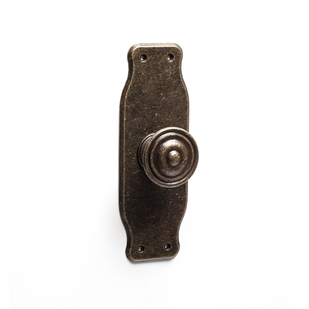 Bouton de plaque en vieux cuir zamak, dimensions: 110x38x26mm