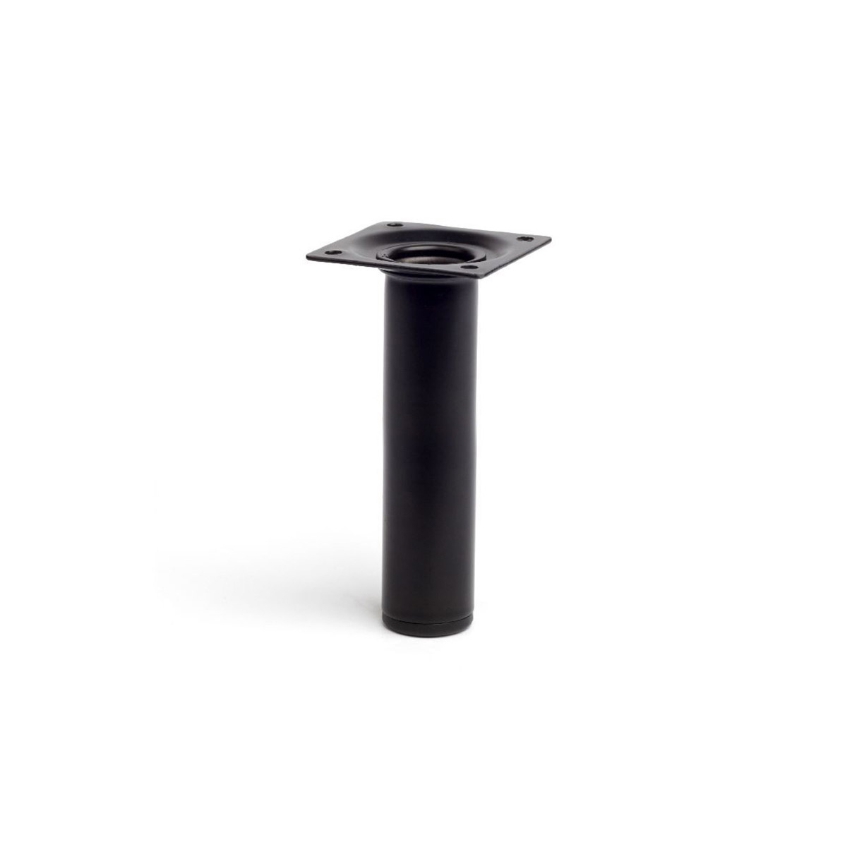Pata de acero cilíndrica con una altura de 150 mm y acabada en negro. Dimensiones: 30x30x150 mm