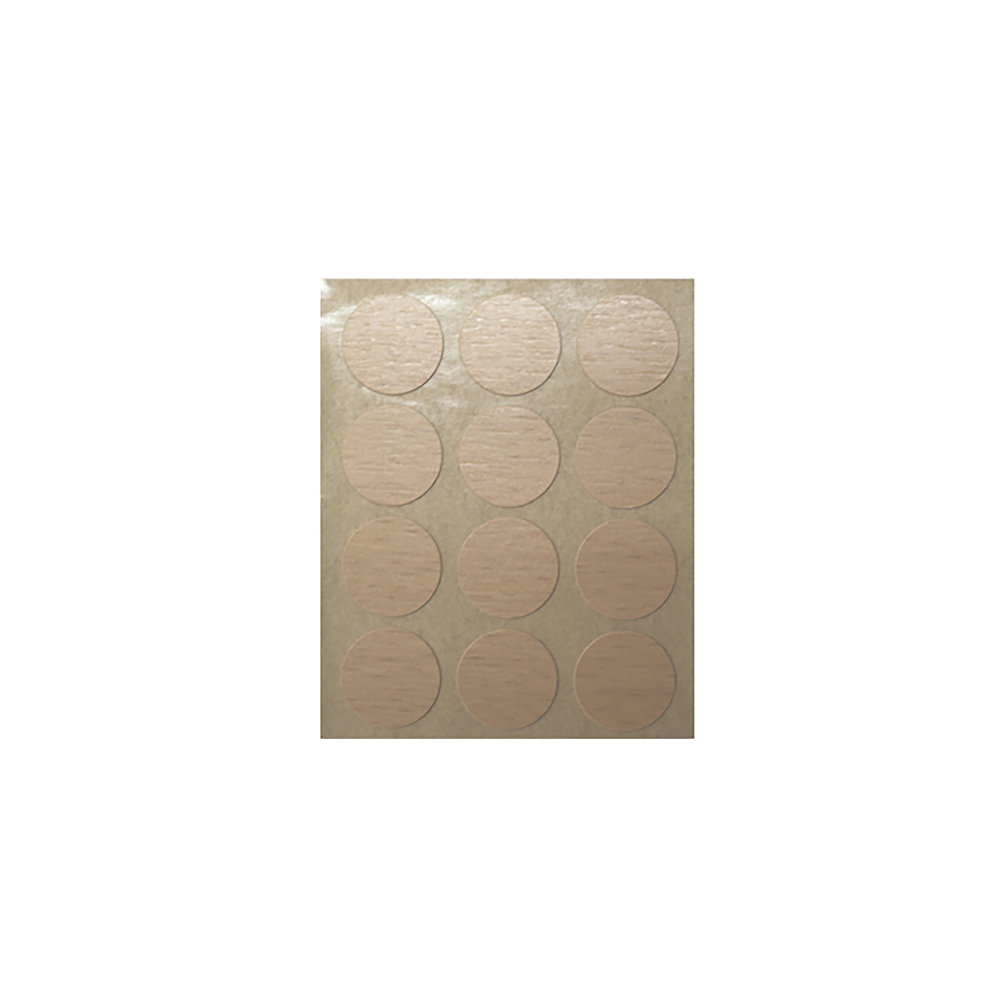 Tapón para Tornillos | Fabricado en PVC | Acabado en Roble Claro | Medidas 17*17*0,5 mm | 36 Unidades