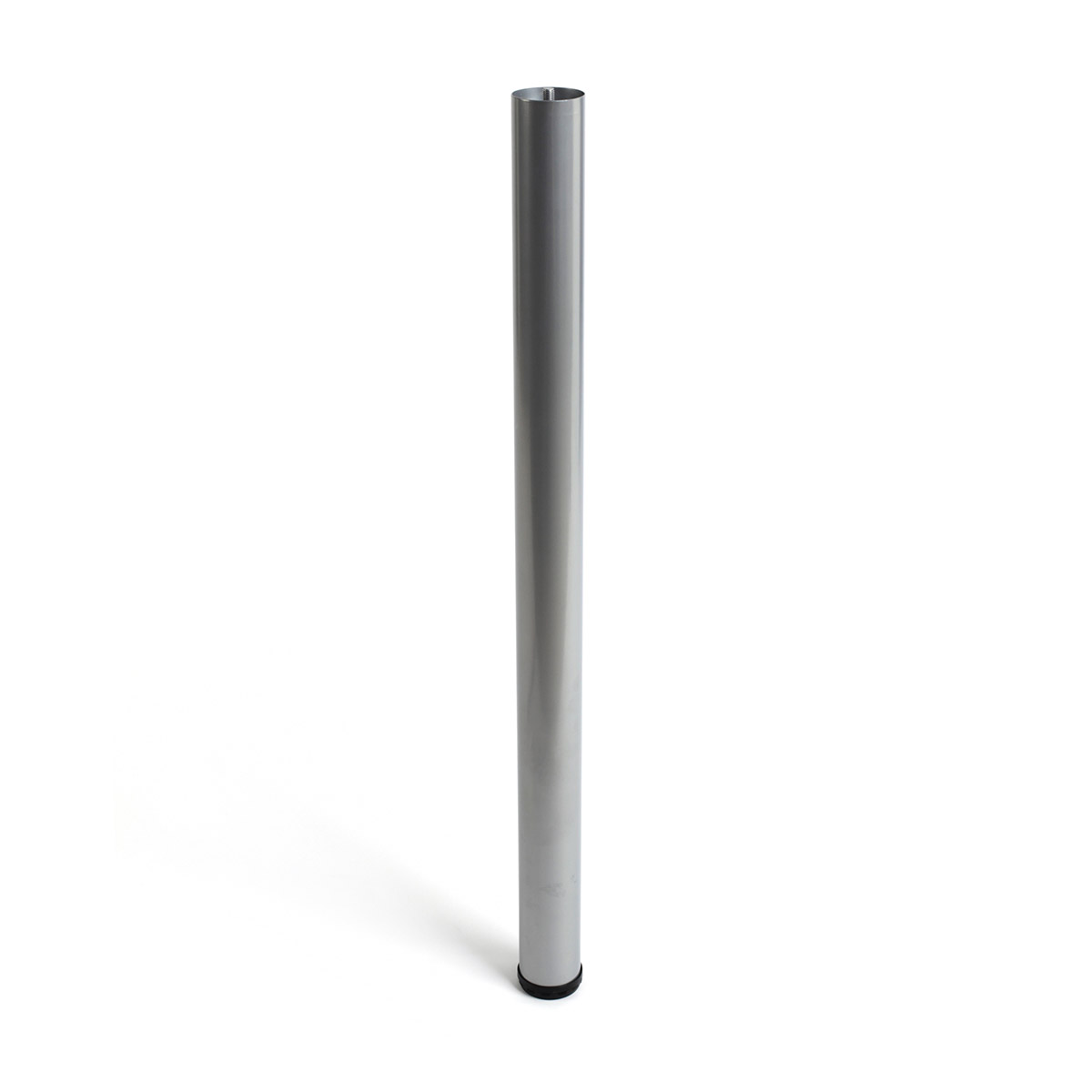 Pata de acero cilíndrica con una altura de 860 mm y acabada en aluminio. Dimensiones: 60x60x860 mm